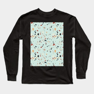 Terrazzo Pattern Blue Long Sleeve T-Shirt